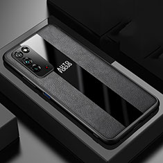 Silikon Hülle Handyhülle Gummi Schutzhülle Flexible Leder Tasche H01 für Huawei Honor X10 5G Schwarz