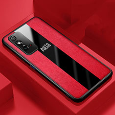 Silikon Hülle Handyhülle Gummi Schutzhülle Flexible Leder Tasche H01 für Huawei Honor X10 Max 5G Rot
