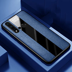 Silikon Hülle Handyhülle Gummi Schutzhülle Flexible Leder Tasche H01 für Huawei Nova 5i Blau