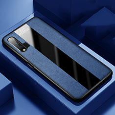 Silikon Hülle Handyhülle Gummi Schutzhülle Flexible Leder Tasche H01 für Huawei Nova 6 5G Blau
