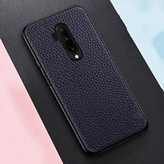 Silikon Hülle Handyhülle Gummi Schutzhülle Flexible Leder Tasche H01 für OnePlus 7T Pro Blau