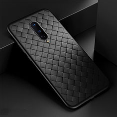 Silikon Hülle Handyhülle Gummi Schutzhülle Flexible Leder Tasche H01 für OnePlus 8 Schwarz