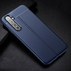 Silikon Hülle Handyhülle Gummi Schutzhülle Flexible Leder Tasche H01 für Realme X50 Pro 5G Blau