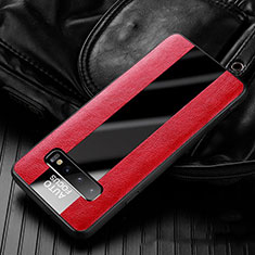 Silikon Hülle Handyhülle Gummi Schutzhülle Flexible Leder Tasche H01 für Samsung Galaxy S10 Plus Rot