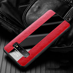 Silikon Hülle Handyhülle Gummi Schutzhülle Flexible Leder Tasche H01 für Samsung Galaxy S10 Rot