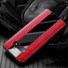 Silikon Hülle Handyhülle Gummi Schutzhülle Flexible Leder Tasche H01 für Samsung Galaxy S10e Rot