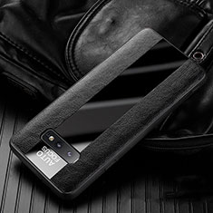 Silikon Hülle Handyhülle Gummi Schutzhülle Flexible Leder Tasche H01 für Samsung Galaxy S10e Schwarz