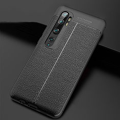 Silikon Hülle Handyhülle Gummi Schutzhülle Flexible Leder Tasche H01 für Xiaomi Mi Note 10 Schwarz