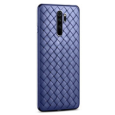 Silikon Hülle Handyhülle Gummi Schutzhülle Flexible Leder Tasche H01 für Xiaomi Redmi Note 8 Pro Blau