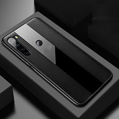 Silikon Hülle Handyhülle Gummi Schutzhülle Flexible Leder Tasche H01 für Xiaomi Redmi Note 8T Schwarz