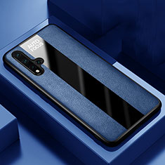 Silikon Hülle Handyhülle Gummi Schutzhülle Flexible Leder Tasche H02 für Huawei Nova 5 Blau