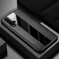 Silikon Hülle Handyhülle Gummi Schutzhülle Flexible Leder Tasche H02 für Huawei Nova 5 Pro Schwarz