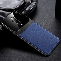 Silikon Hülle Handyhülle Gummi Schutzhülle Flexible Leder Tasche H02 für OnePlus 7T Pro Blau
