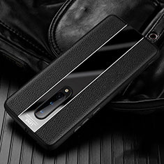 Silikon Hülle Handyhülle Gummi Schutzhülle Flexible Leder Tasche H02 für OnePlus 8 Schwarz