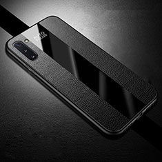 Silikon Hülle Handyhülle Gummi Schutzhülle Flexible Leder Tasche H02 für Samsung Galaxy Note 10 Schwarz