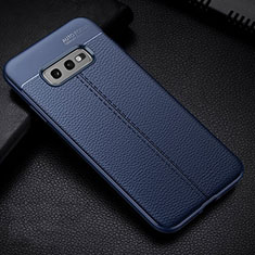Silikon Hülle Handyhülle Gummi Schutzhülle Flexible Leder Tasche H02 für Samsung Galaxy S10e Blau