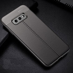 Silikon Hülle Handyhülle Gummi Schutzhülle Flexible Leder Tasche H02 für Samsung Galaxy S10e Grau