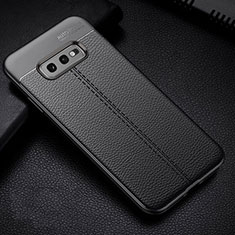 Silikon Hülle Handyhülle Gummi Schutzhülle Flexible Leder Tasche H02 für Samsung Galaxy S10e Schwarz