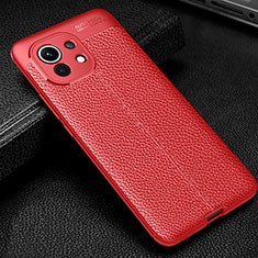 Silikon Hülle Handyhülle Gummi Schutzhülle Flexible Leder Tasche H02 für Xiaomi Mi 11 5G Rot