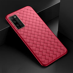Silikon Hülle Handyhülle Gummi Schutzhülle Flexible Leder Tasche H03 für Huawei Honor 30 Lite 5G Rot