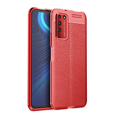 Silikon Hülle Handyhülle Gummi Schutzhülle Flexible Leder Tasche H03 für Huawei Honor X10 5G Rot