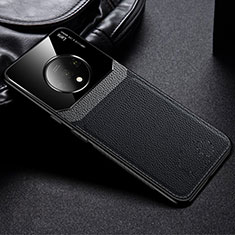 Silikon Hülle Handyhülle Gummi Schutzhülle Flexible Leder Tasche H03 für OnePlus 7T Schwarz