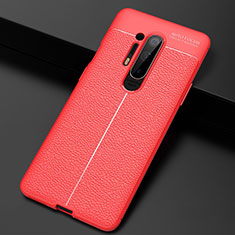 Silikon Hülle Handyhülle Gummi Schutzhülle Flexible Leder Tasche H03 für OnePlus 8 Pro Rot