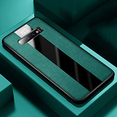 Silikon Hülle Handyhülle Gummi Schutzhülle Flexible Leder Tasche H03 für Samsung Galaxy S10 5G Grün