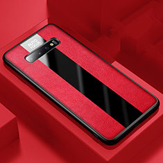 Silikon Hülle Handyhülle Gummi Schutzhülle Flexible Leder Tasche H03 für Samsung Galaxy S10 5G Rot