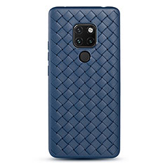 Silikon Hülle Handyhülle Gummi Schutzhülle Flexible Leder Tasche H04 für Huawei Mate 20 X 5G Blau