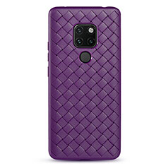 Silikon Hülle Handyhülle Gummi Schutzhülle Flexible Leder Tasche H04 für Huawei Mate 20 X 5G Violett