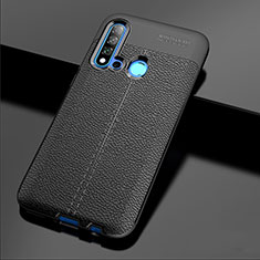 Silikon Hülle Handyhülle Gummi Schutzhülle Flexible Leder Tasche H04 für Huawei Nova 5i Schwarz