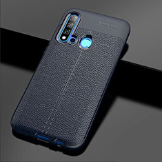 Silikon Hülle Handyhülle Gummi Schutzhülle Flexible Leder Tasche H04 für Huawei P20 Lite (2019) Blau