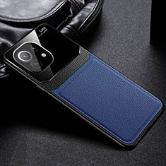 Silikon Hülle Handyhülle Gummi Schutzhülle Flexible Leder Tasche H04 für Xiaomi Mi 11 5G Blau