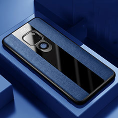 Silikon Hülle Handyhülle Gummi Schutzhülle Flexible Leder Tasche H06 für Huawei Mate 20 X 5G Blau