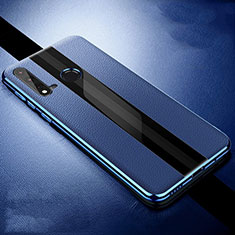 Silikon Hülle Handyhülle Gummi Schutzhülle Flexible Leder Tasche H06 für Huawei Nova 5i Blau