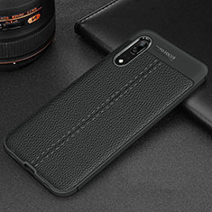 Silikon Hülle Handyhülle Gummi Schutzhülle Flexible Leder Tasche H06 für Huawei P20 Schwarz