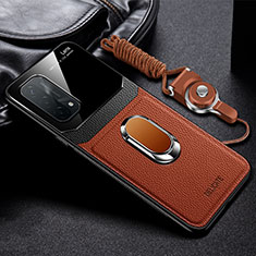 Silikon Hülle Handyhülle Gummi Schutzhülle Flexible Leder Tasche mit Magnetisch FL1 für OnePlus Nord N200 5G Braun