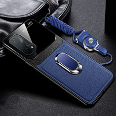 Silikon Hülle Handyhülle Gummi Schutzhülle Flexible Leder Tasche mit Magnetisch FL1 für Oppo A93 5G Blau