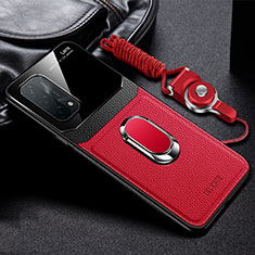 Silikon Hülle Handyhülle Gummi Schutzhülle Flexible Leder Tasche mit Magnetisch FL1 für Oppo A93 5G Rot
