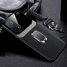 Silikon Hülle Handyhülle Gummi Schutzhülle Flexible Leder Tasche mit Magnetisch FL1 für Oppo A93 5G Schwarz