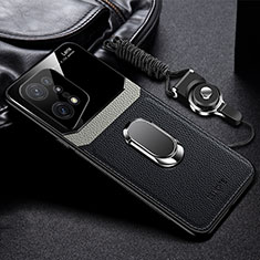 Silikon Hülle Handyhülle Gummi Schutzhülle Flexible Leder Tasche mit Magnetisch FL1 für Oppo Find X5 5G Schwarz