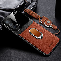 Silikon Hülle Handyhülle Gummi Schutzhülle Flexible Leder Tasche mit Magnetisch FL1 für Oppo K9 5G Braun