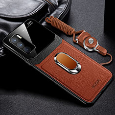 Silikon Hülle Handyhülle Gummi Schutzhülle Flexible Leder Tasche mit Magnetisch FL1 für Oppo K9 Pro 5G Braun