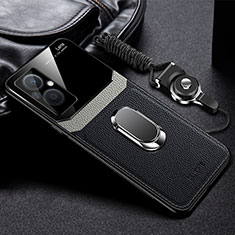 Silikon Hülle Handyhülle Gummi Schutzhülle Flexible Leder Tasche mit Magnetisch FL1 für Oppo Reno7 Z 5G Schwarz