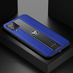 Silikon Hülle Handyhülle Gummi Schutzhülle Flexible Leder Tasche mit Magnetisch FL1 für Samsung Galaxy A12 Nacho Blau