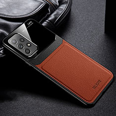 Silikon Hülle Handyhülle Gummi Schutzhülle Flexible Leder Tasche mit Magnetisch FL1 für Samsung Galaxy A23 4G Braun