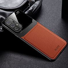 Silikon Hülle Handyhülle Gummi Schutzhülle Flexible Leder Tasche mit Magnetisch FL1 für Samsung Galaxy A52 5G Braun