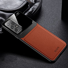 Silikon Hülle Handyhülle Gummi Schutzhülle Flexible Leder Tasche mit Magnetisch FL1 für Samsung Galaxy A53 5G Braun