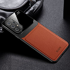 Silikon Hülle Handyhülle Gummi Schutzhülle Flexible Leder Tasche mit Magnetisch FL1 für Samsung Galaxy A72 5G Braun